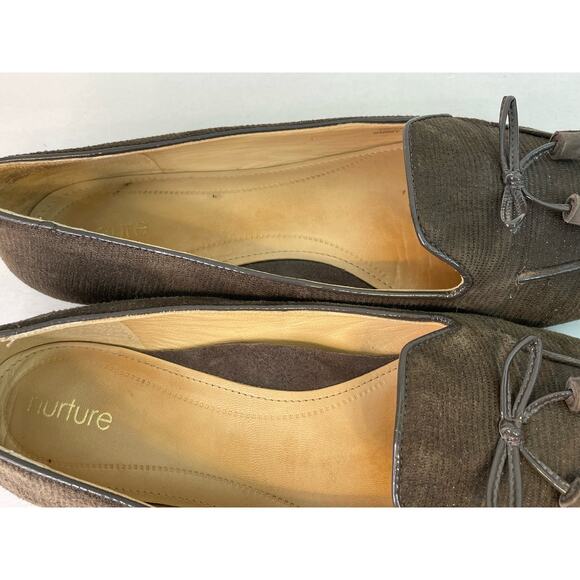 Nurture Loafers Size 10M Brown Leather Bow Tie Slip On Comfort Officecore - Picture 6 of 8